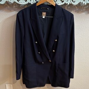 Boss Women's Navy Double-Breasted Blazer